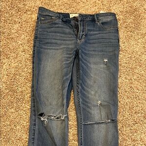 straight leg ripped jeans